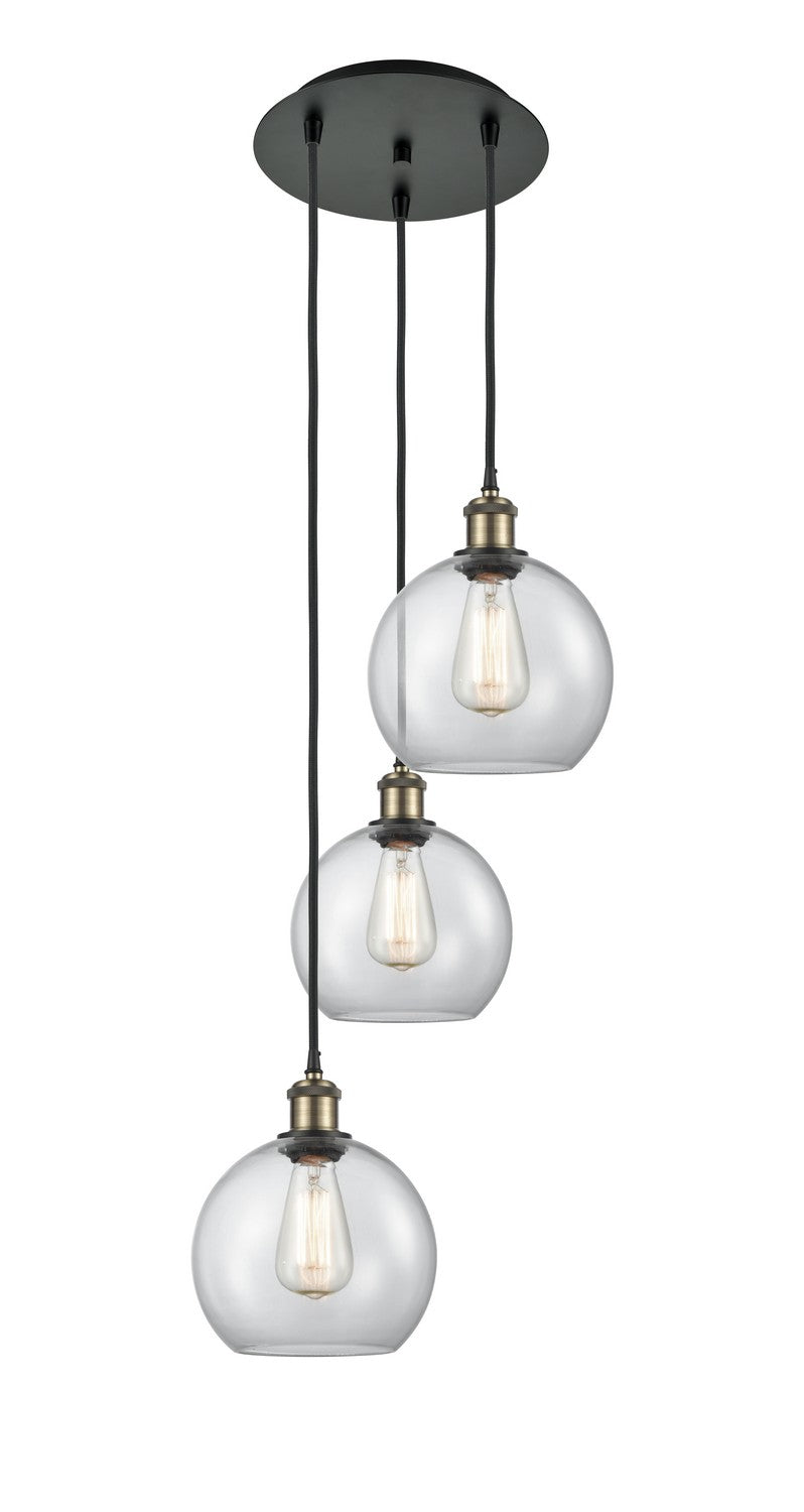 Innovations 113B-3P-BAB-G122-8 LED Pendant, Black Antique Brass