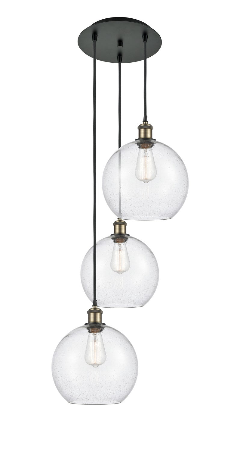 Innovations 113B-3P-BAB-G124-10 LED Pendant, Black Antique Brass