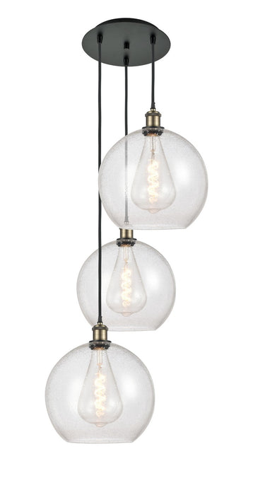 Innovations 113B-3P-BAB-G124-12 LED Pendant, Black Antique Brass