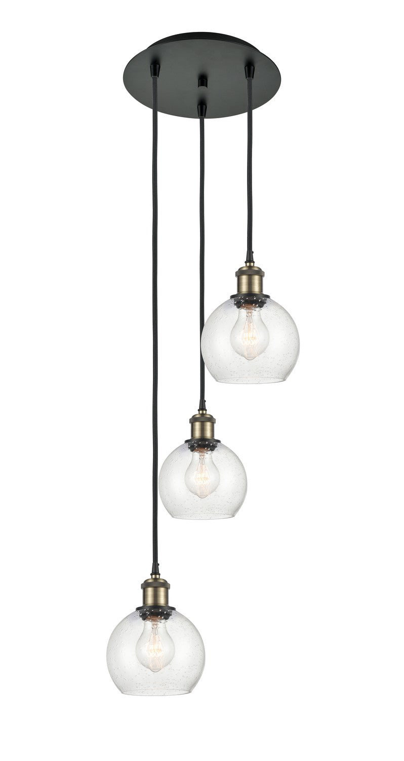 Innovations 113B-3P-BAB-G124-6 LED Pendant, Black Antique Brass