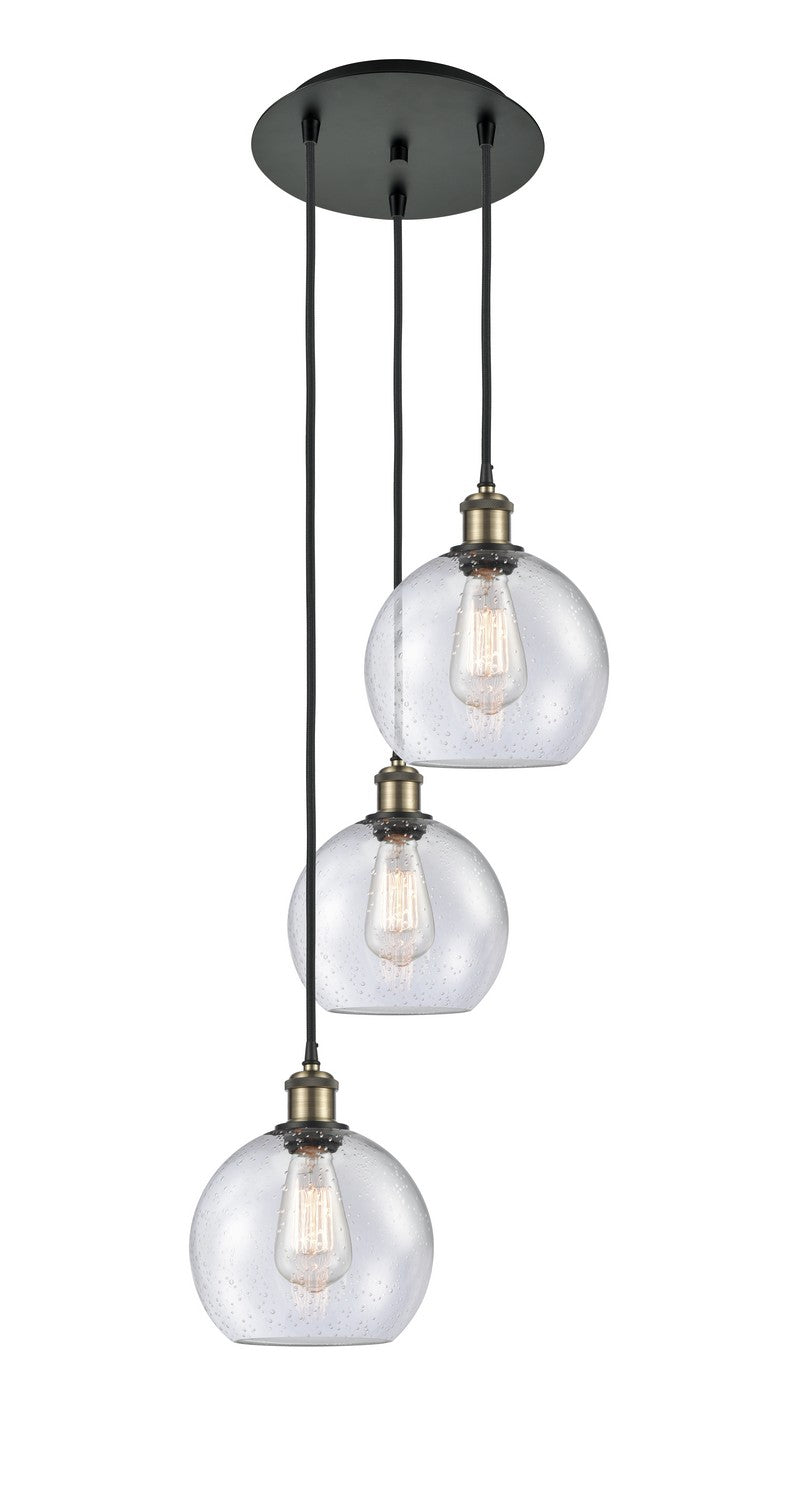 Innovations 113B-3P-BAB-G124-8 LED Pendant, Black Antique Brass