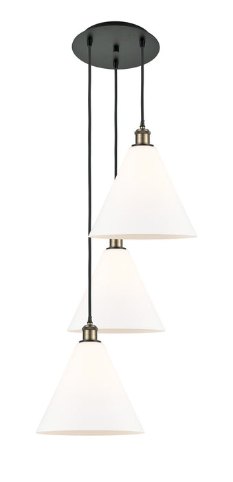 Innovations 113B-3P-BAB-GBC-121 LED Pendant, Black Antique Brass
