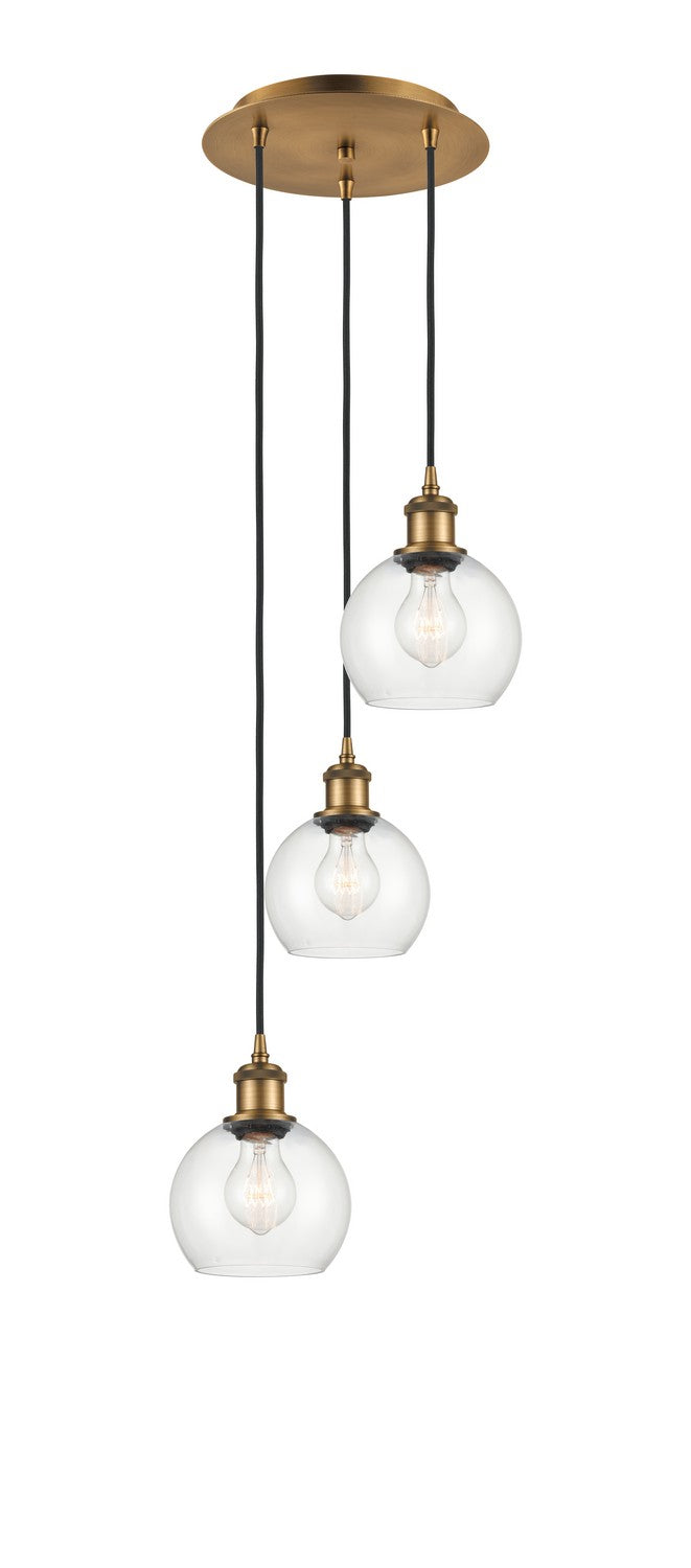 Innovations 113B-3P-BB-G122-6 LED Pendant, Brushed Brass