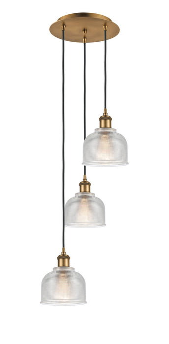 Innovations 113B-3P-BB-G412 LED Pendant, Brushed Brass