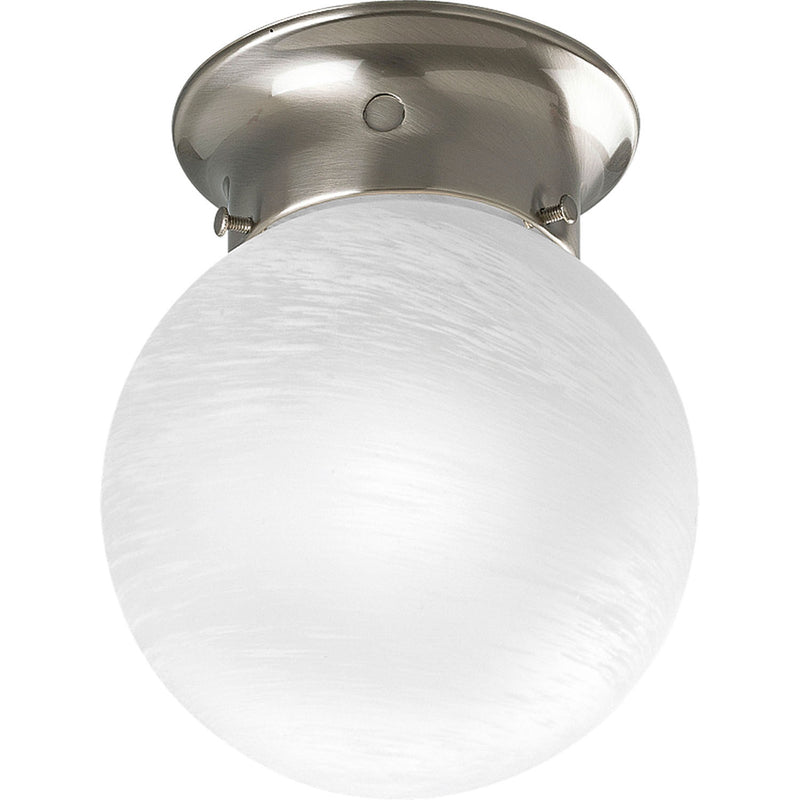 Progress Lighting P3401-09 One Light Flush Mount, Brushed Nickel