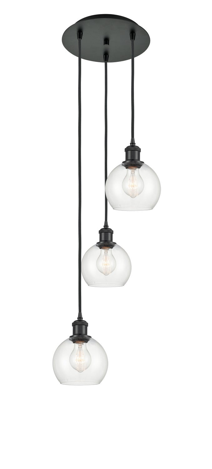 Innovations 113B-3P-BK-G122-6 LED Pendant, Matte Black