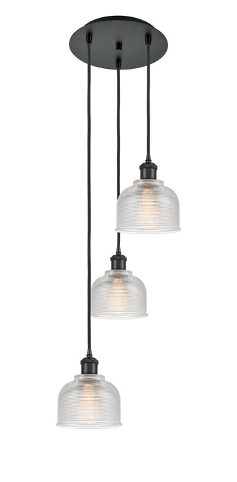 Innovations 113B-3P-BK-G412 LED Pendant, Matte Black