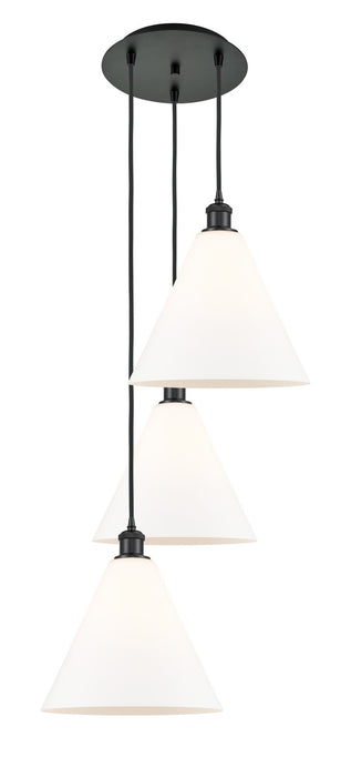 Innovations 113B-3P-BK-GBC-121 LED Pendant, Matte Black