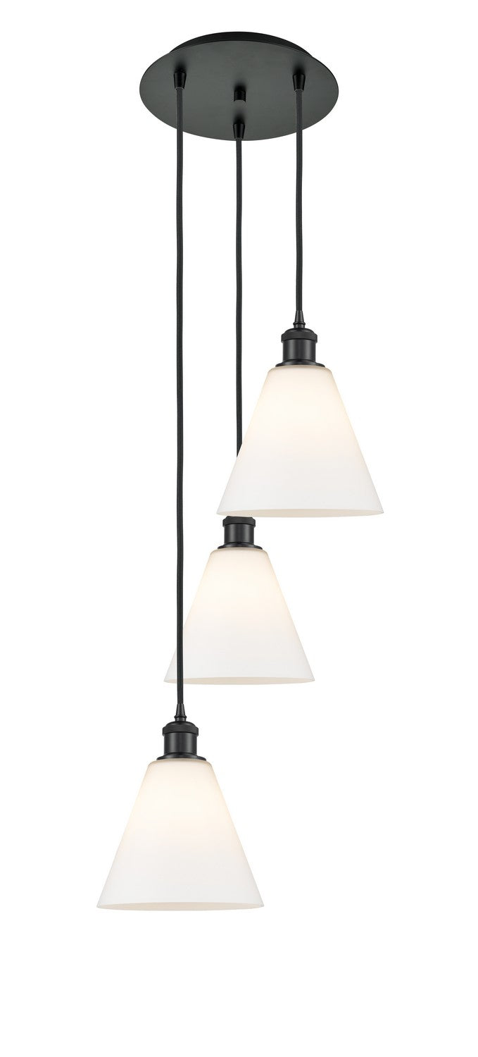 Innovations 113B-3P-BK-GBC-81 LED Pendant, Matte Black