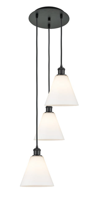 Innovations 113B-3P-BK-GBC-81 LED Pendant, Matte Black
