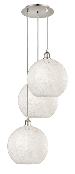 Innovations 113B-3P-PN-G1216-12WM LED Pendant, Polished Nickel