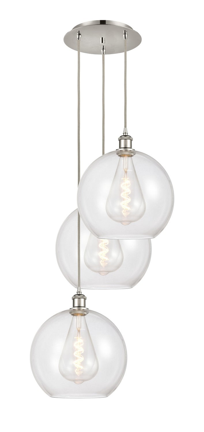 Innovations 113B-3P-PN-G122-12 LED Pendant, Polished Nickel