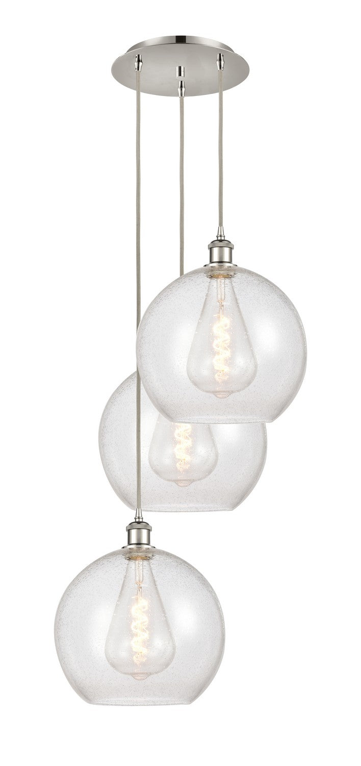 Innovations 113B-3P-PN-G124-12 LED Pendant, Polished Nickel