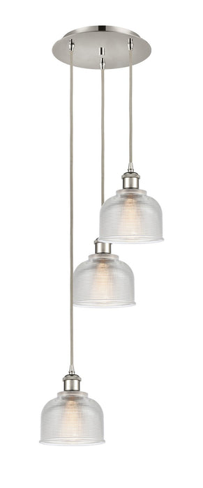 Innovations 113B-3P-PN-G412 LED Pendant, Polished Nickel