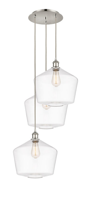 Innovations 113B-3P-PN-G652-12 LED Pendant, Polished Nickel