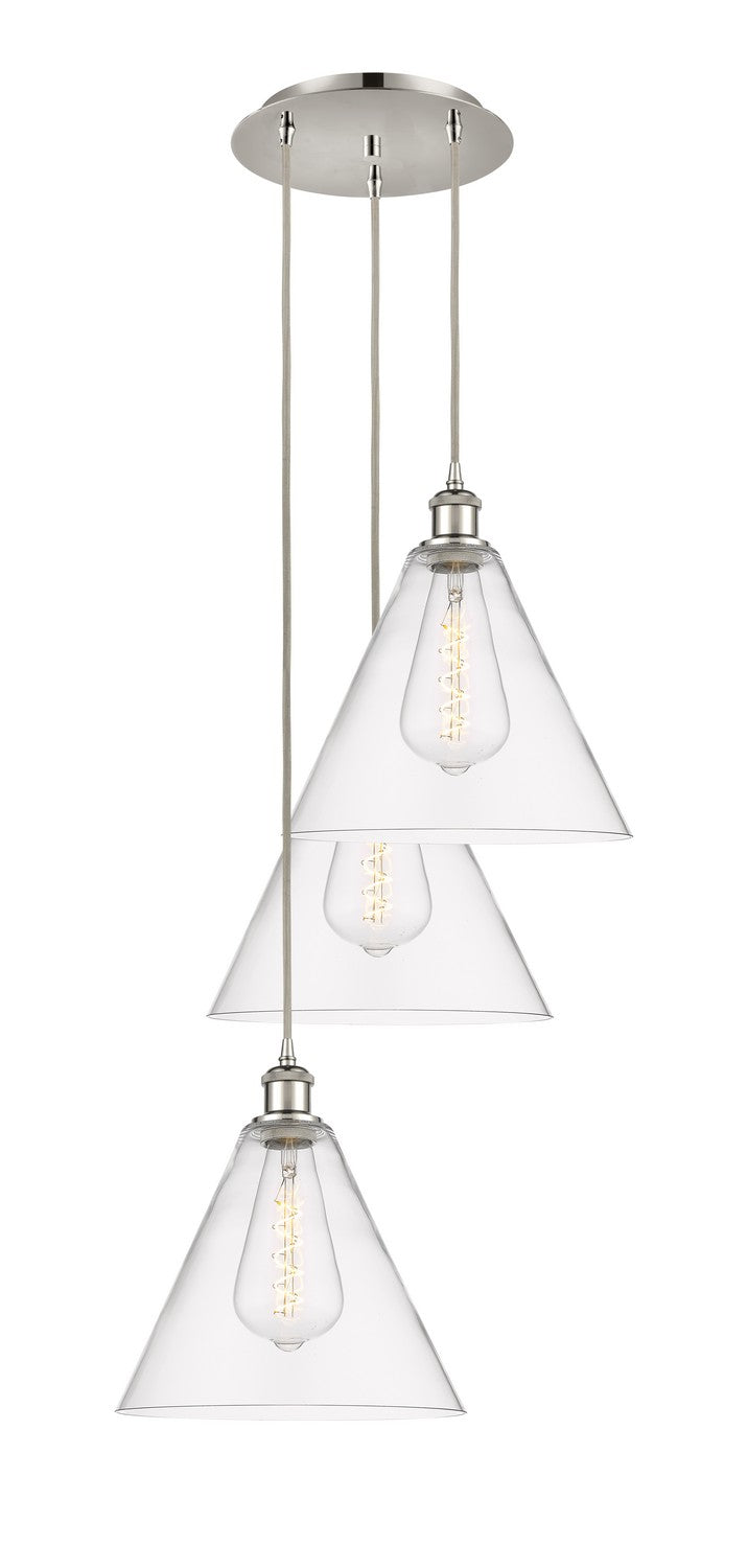 Innovations 113B-3P-PN-GBC-122 LED Pendant, Polished Nickel