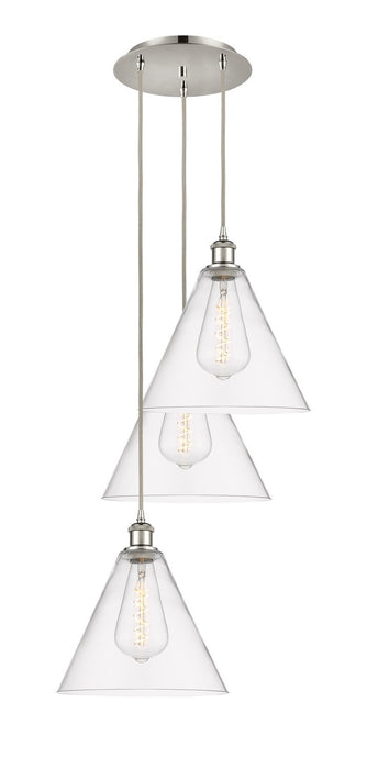 Innovations 113B-3P-PN-GBC-122 LED Pendant, Polished Nickel