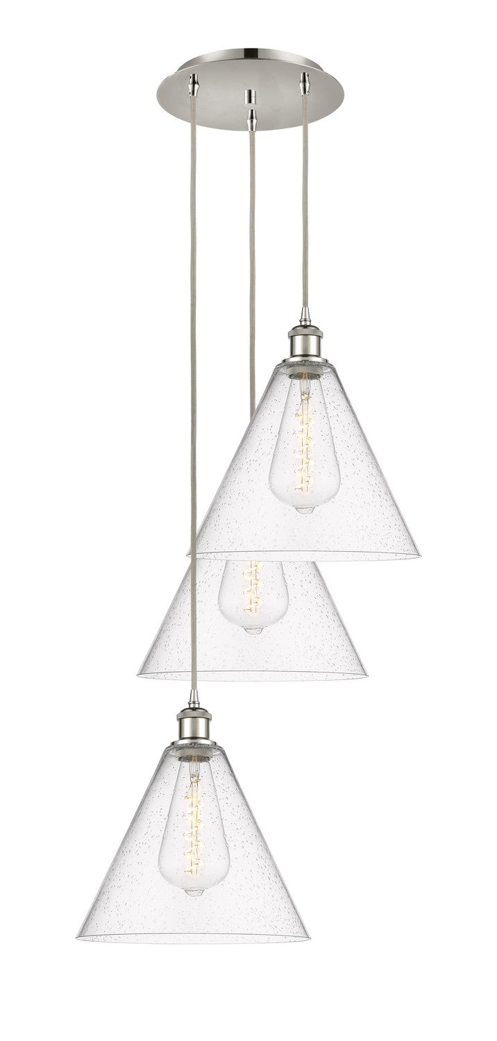 Innovations 113B-3P-PN-GBC-124 LED Pendant, Polished Nickel