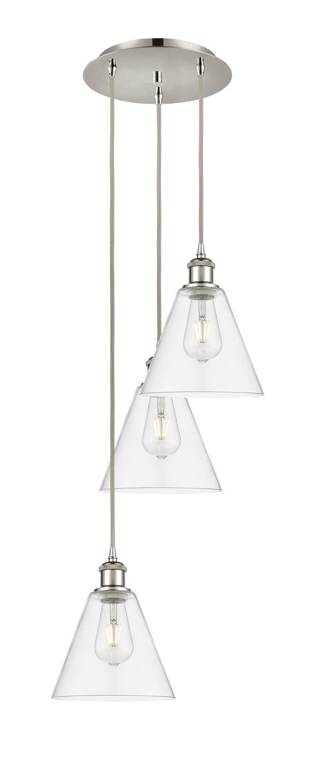 Innovations 113B-3P-PN-GBC-82 LED Pendant, Polished Nickel