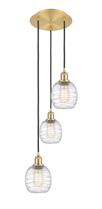 Innovations 113B-3P-SG-G1013 LED Pendant, Satin Gold