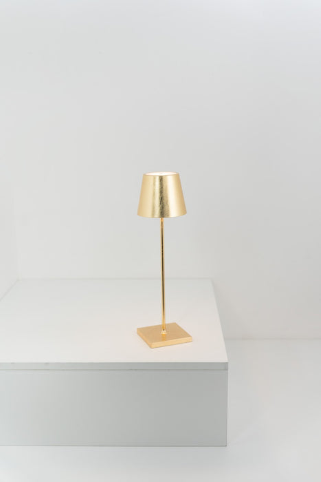 Zafferano LD0340BFO LED Table Lamp, Gold leaf