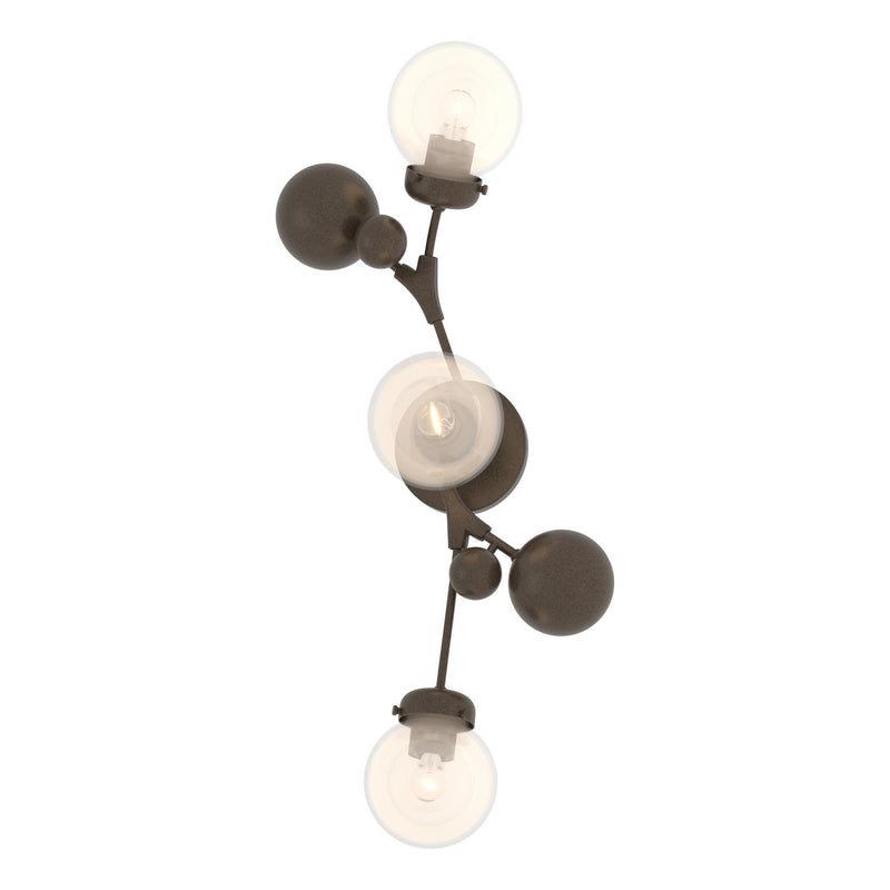 Hubbardton Forge 206050-SKT-05-WF0629 Three Light Wall Sconce, Bronze