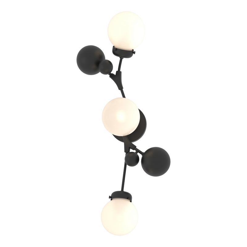 Hubbardton Forge 206050-SKT-10-GG0629 Three Light Wall Sconce, Black