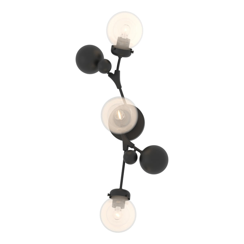 Hubbardton Forge 206050-SKT-10-WF0629 Three Light Wall Sconce, Black