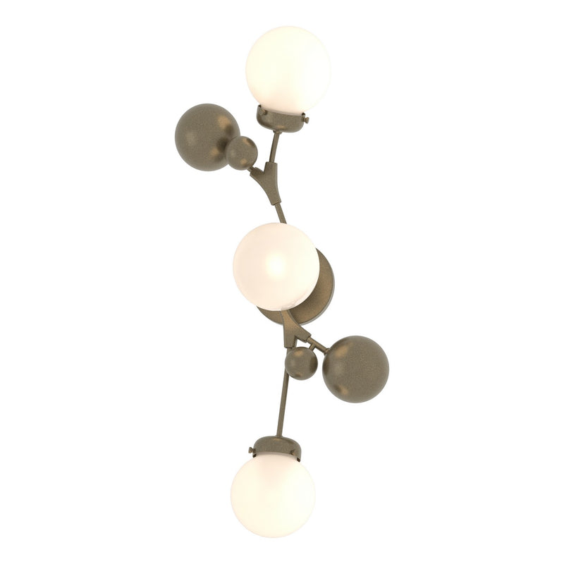 Hubbardton Forge 206050-SKT-84-GG0629 Three Light Wall Sconce, Soft Gold
