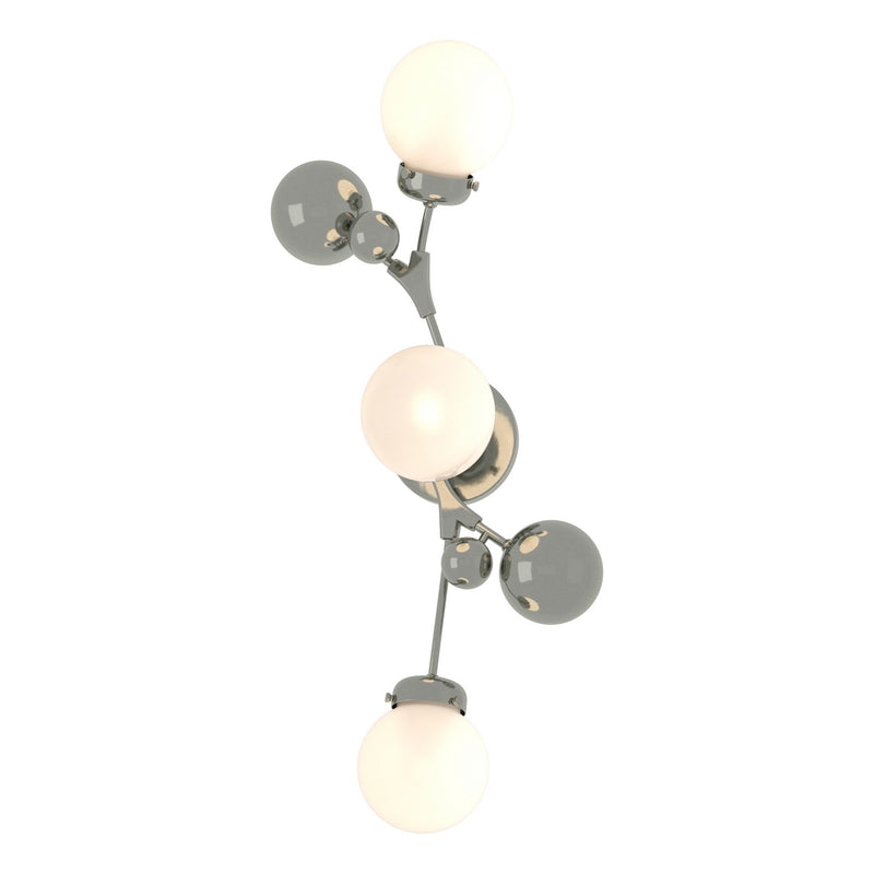 Hubbardton Forge 206050-SKT-85-GG0629 Three Light Wall Sconce, Sterling