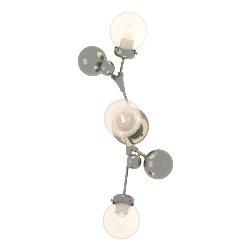 Hubbardton Forge 206050-SKT-85-WF0629 Three Light Wall Sconce, Sterling