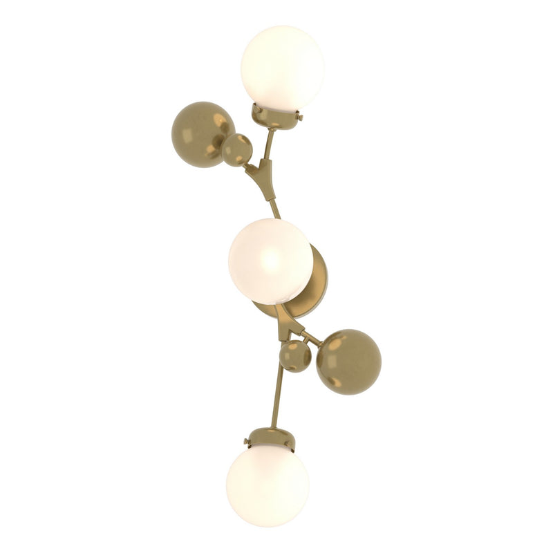 Hubbardton Forge 206050-SKT-86-GG0629 Three Light Wall Sconce, Modern Brass