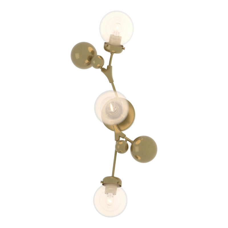 Hubbardton Forge 206050-SKT-86-WF0629 Three Light Wall Sconce, Modern Brass