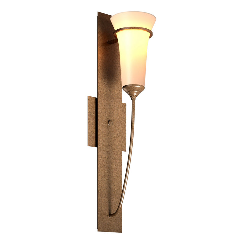 Hubbardton Forge 206251-SKT-05-GG0068 One Light Wall Sconce, Bronze