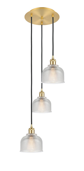 Innovations 113B-3P-SG-G412 LED Pendant, Satin Gold