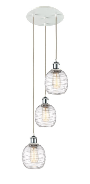 Innovations 113B-3P-WPC-G1013 LED Pendant, White Polished Chrome