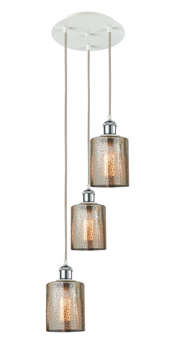 Innovations 113B-3P-WPC-G116 LED Pendant, White Polished Chrome