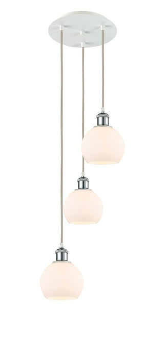 Innovations 113B-3P-WPC-G121-6 LED Pendant, White Polished Chrome