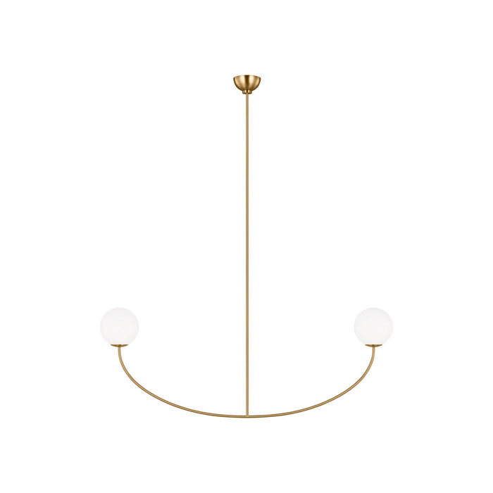 Visual Comfort Studio AEC1132BBS Two Light Linear Chandelier, Burnished Brass