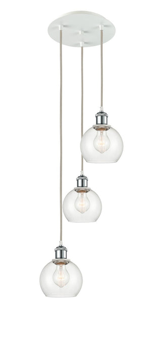 Innovations 113B-3P-WPC-G122-6 LED Pendant, White Polished Chrome