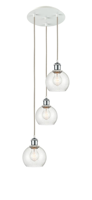 Innovations 113B-3P-WPC-G124-6 LED Pendant, White Polished Chrome
