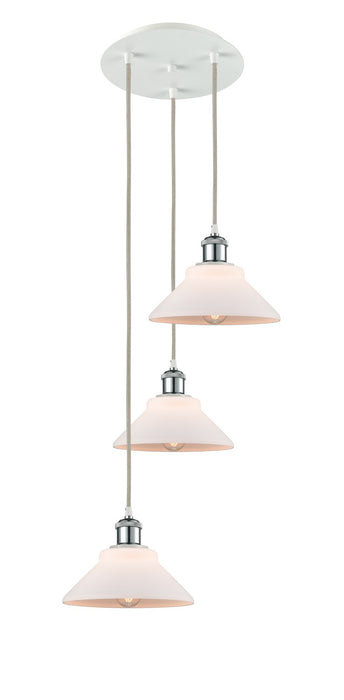 Innovations 113B-3P-WPC-G131 LED Pendant, White Polished Chrome