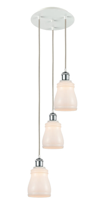 Innovations 113B-3P-WPC-G391 LED Pendant, White Polished Chrome