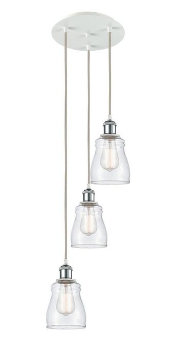 Innovations 113B-3P-WPC-G392 LED Pendant, White Polished Chrome