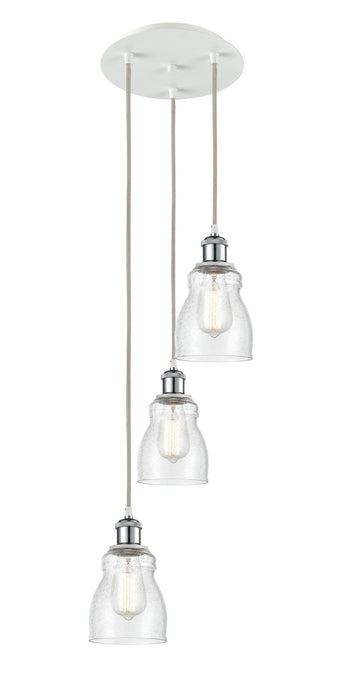 Innovations 113B-3P-WPC-G394 LED Pendant, White Polished Chrome