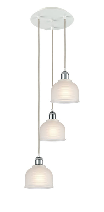 Innovations 113B-3P-WPC-G411 LED Pendant, White Polished Chrome