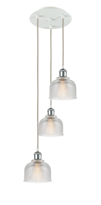 Innovations 113B-3P-WPC-G412 LED Pendant, White Polished Chrome