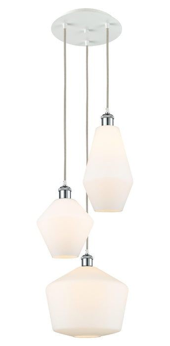 Innovations 113B-3P-WPC-G651-MU Three Light Pendant, White Polished Chrome