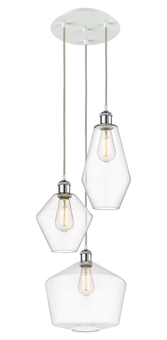 Innovations 113B-3P-WPC-G652-MU Three Light Pendant, White Polished Chrome