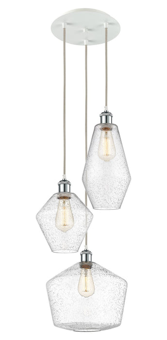 Innovations 113B-3P-WPC-G654-MU Three Light Pendant, White Polished Chrome